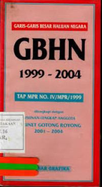 Garis-Garis Besar Haluan Negara GBHN 1999-2004